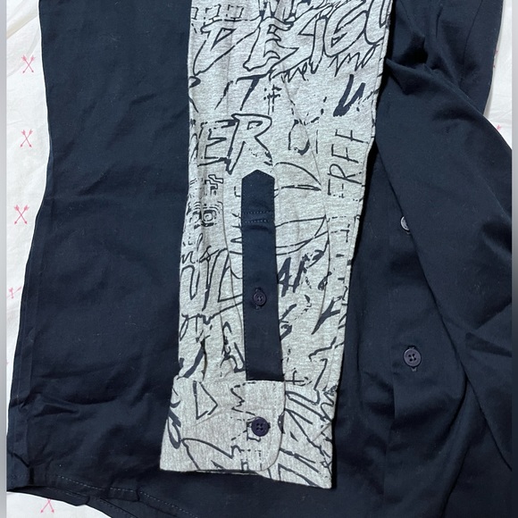 NWT - Desigual Men’s Graphic T Shirt Patchwork Long Sleeve Shirt - Size L - Picture 8 of 11